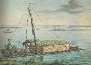 william r clark alexander uon humboldt anvande denna flotte pa guayaquilfloden i ecuador under sin sydaneri kanska expedition 1799-1804 painting
